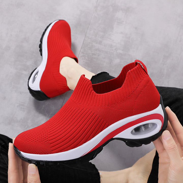 Dame Skridsikre Komfort-Sneakers med åndbar striksteknologi og polstret sål Stilla