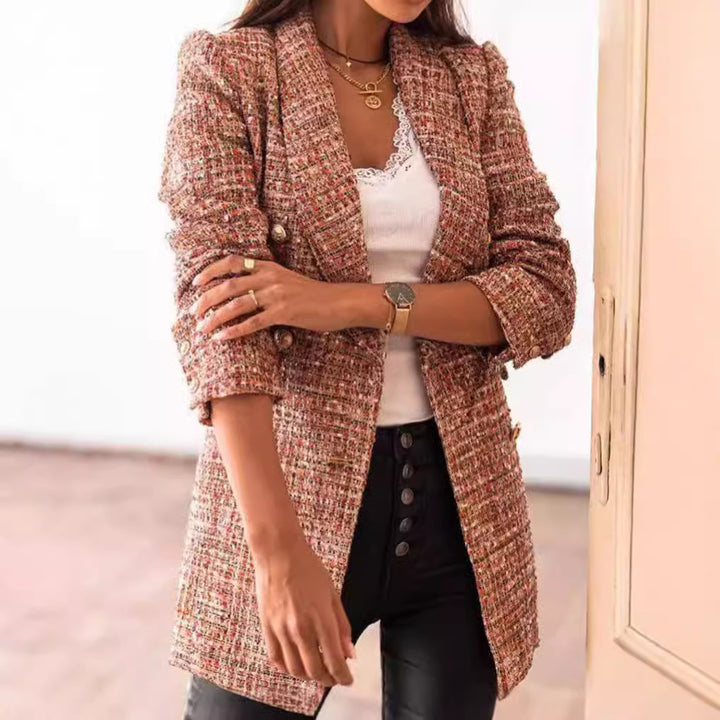 Dame ternet blazer med dobbelt knaplukning Stilla