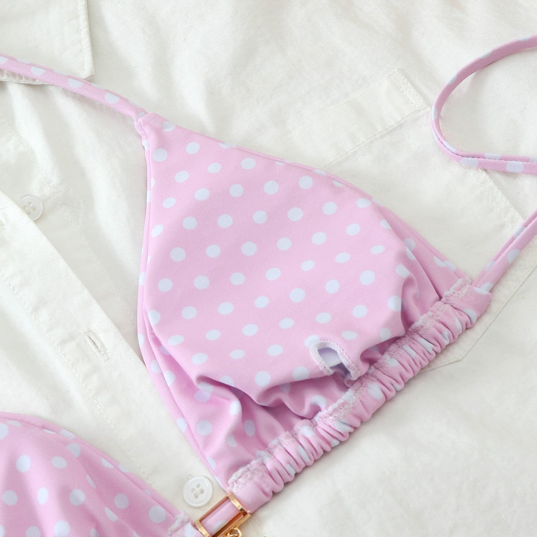 Dame Farverig prikket trekant-bikini Skovae