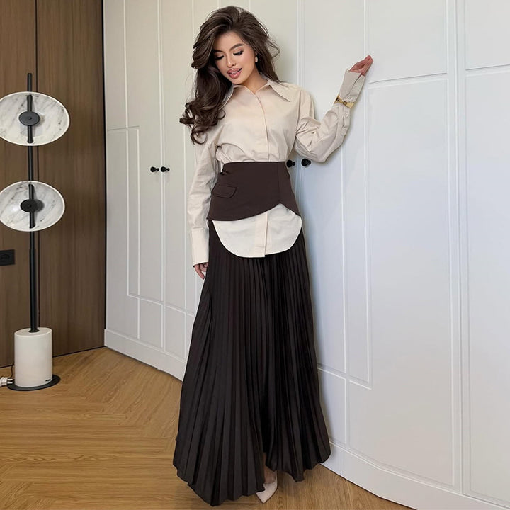Dame plissebukser med elegant omslagstop Stilla