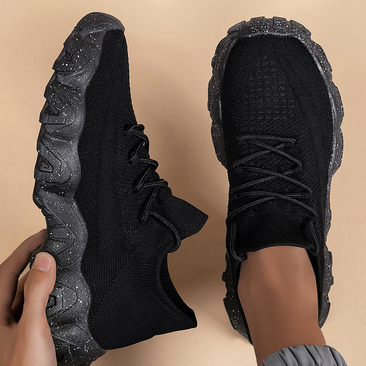 Dame Sporty Sneakers med fleksibelt strikdesign og polstret sål Stilla