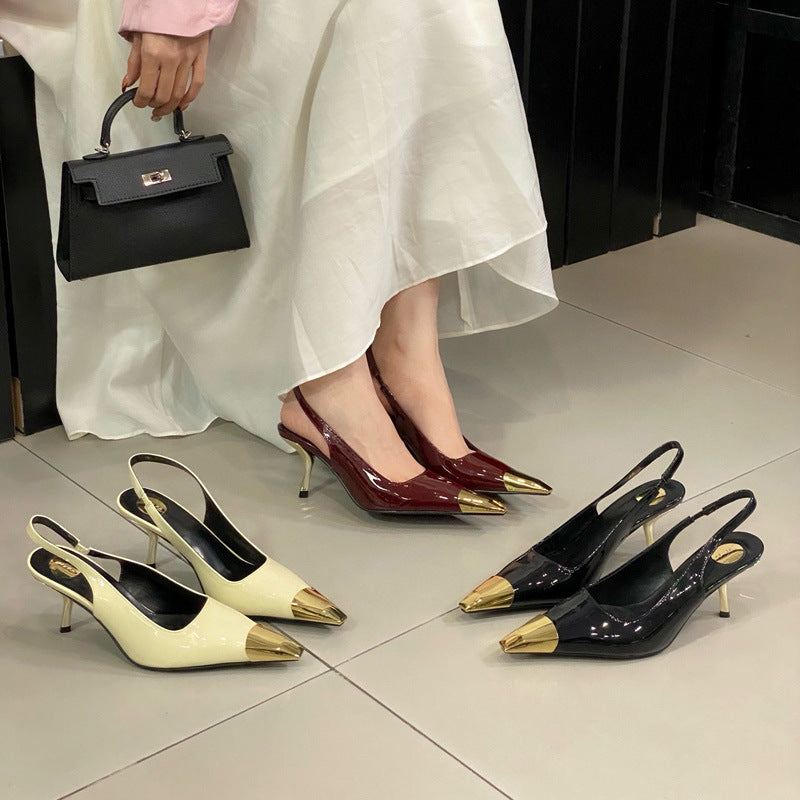 Dame Sling-High-Heels med elegant metalspids og komfortabel Slingback Stilla
