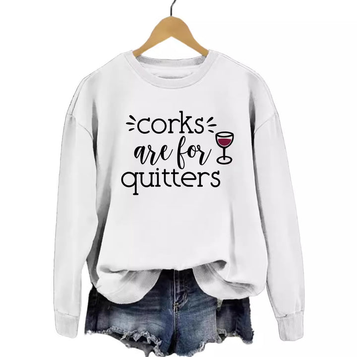 Kvinders sweatshirt med kreativt slogan og afslappet snit Stilla