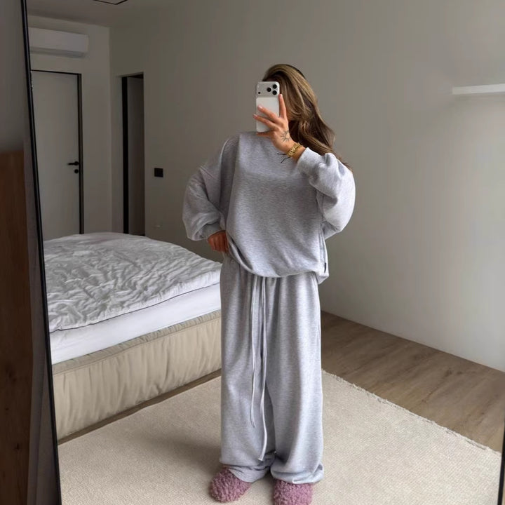 Kvindernes oversized sweatshirt med afslappet pasform og brede manchetter