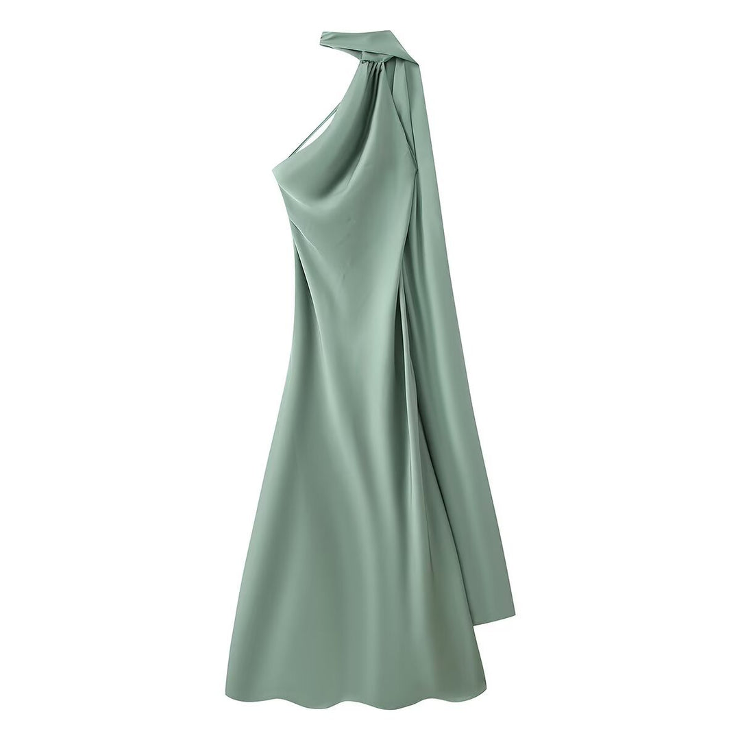 Damernes maxikjole med elegant halterneck og flydende snit Skovae