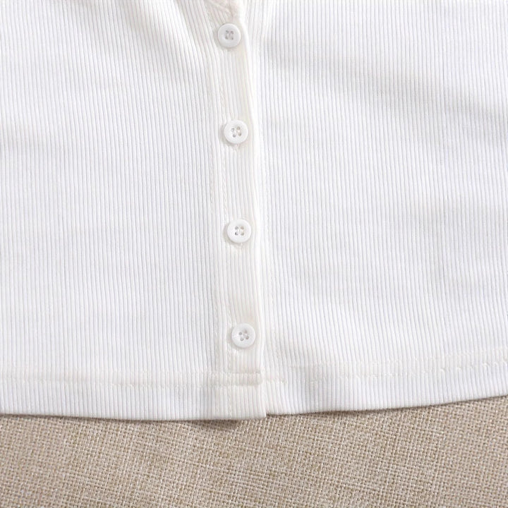 Dame Crop Top Sæt med knaplukning og brede stropper Stilla
