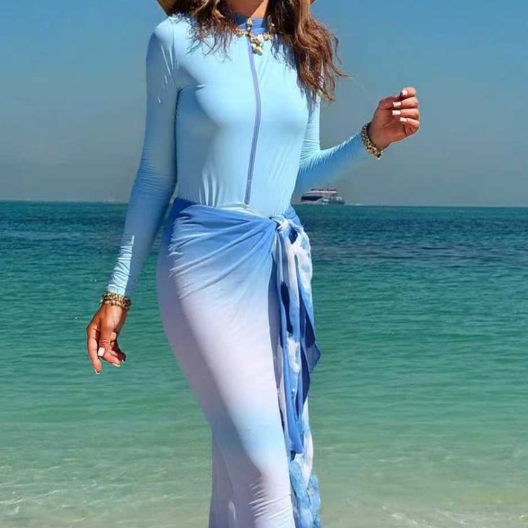 Dame Langærmet Surfsuit med Kilt Skovae