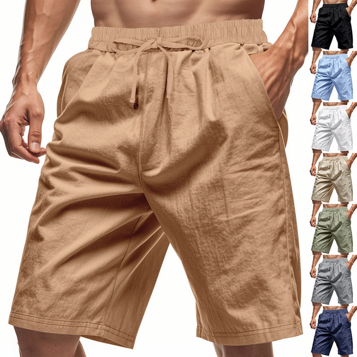Herrer i afslappede bomuldsblandings fritidsshorts med elastisk talje og sidelommer Skovae