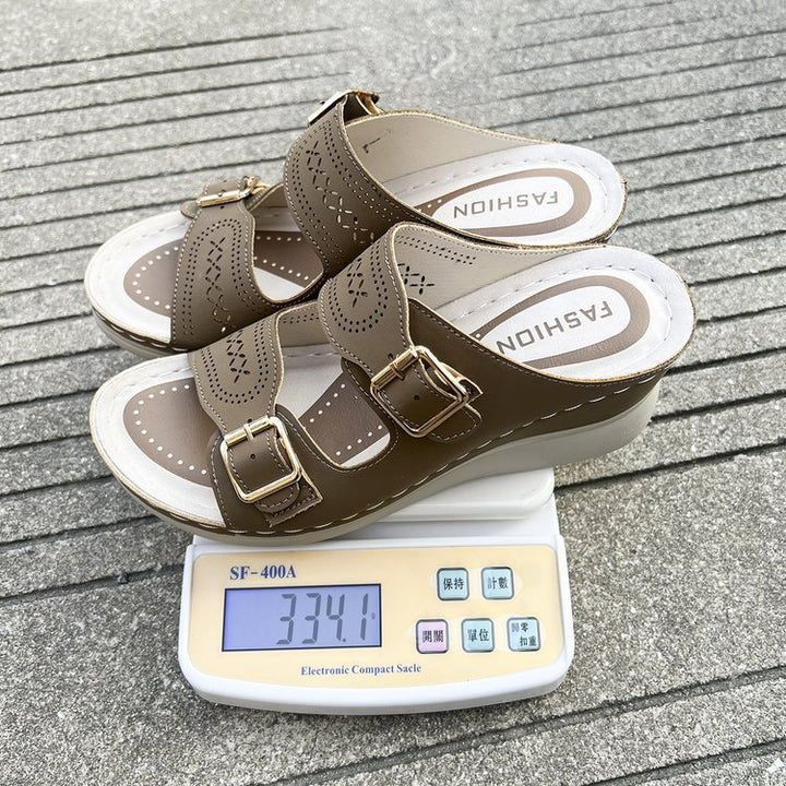 Dame Komfortable Plateau-Sandaler med dekorativ spænde og ergonomisk fodseng Stilla