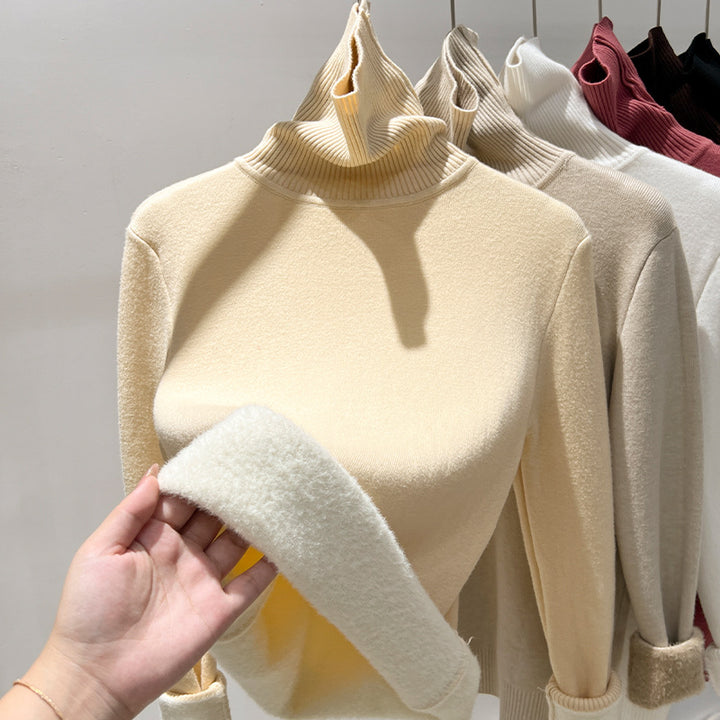 Dame rullekravepullover med blødt inderfutter og trendy design Stilla