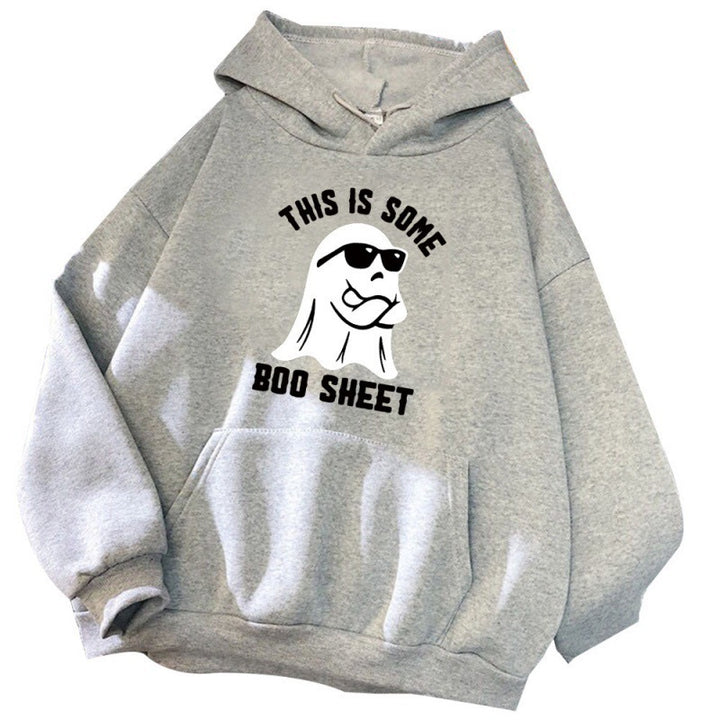 Kvinders hætte sweatshirt med et sjovt slogan og en komfortabel pasform Skovae