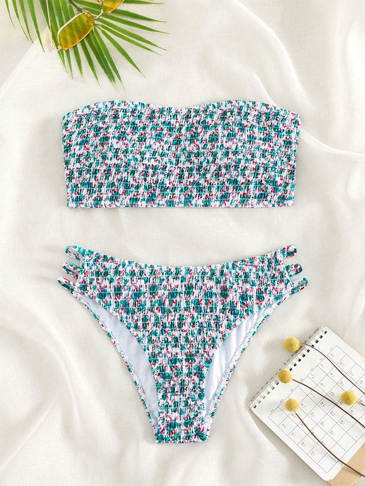 Dame Bandeau-bikini med raffineret knudedesign Skovae