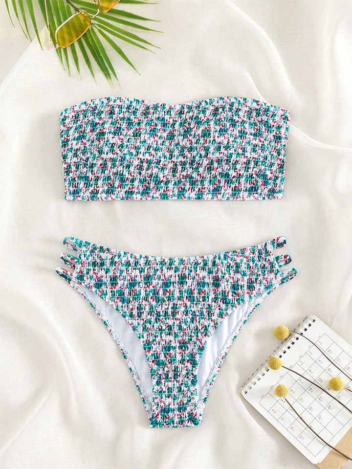 Dame Bandeau-bikini med raffineret knudedesign Skovae