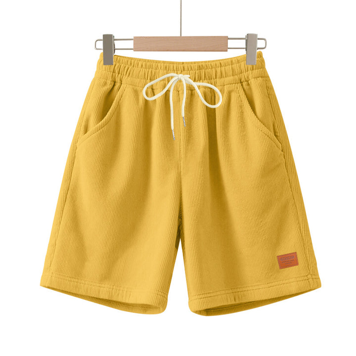 Herrer nan casual Bermuda shorts lavet af fint struktureret bomuldsblanding med elastisk talje og snor.