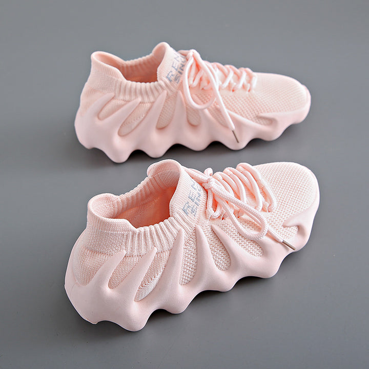 Dame Sporty trendy Sneakers med innovativt bølgedesign og åndbar strikkonstruktion Stilla