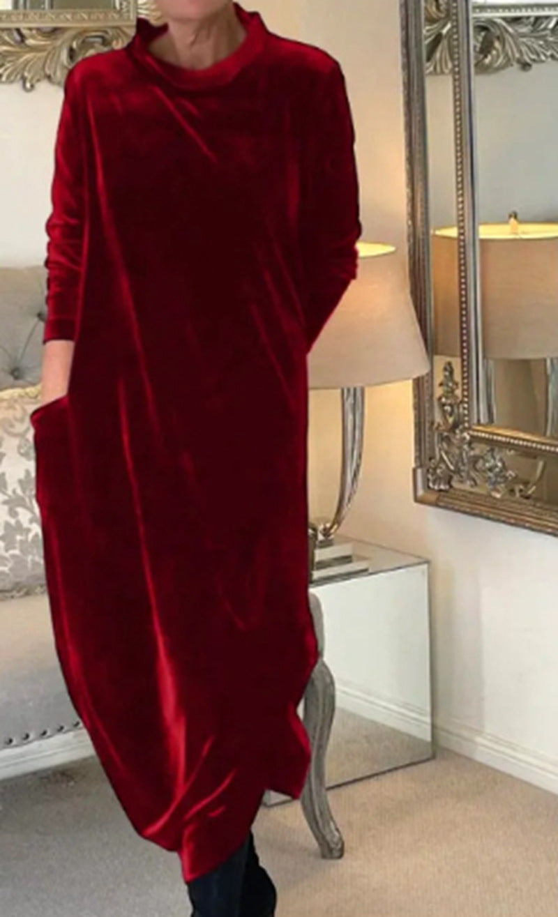 Dame tunika-kjole med praktiske lommer og elegant ståkrave Stilla