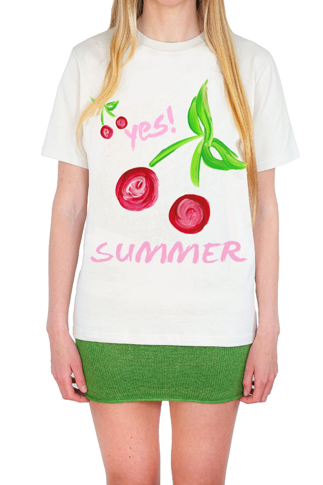 Dame T-shirt med farverigt motiv og kreativt design Skovae
