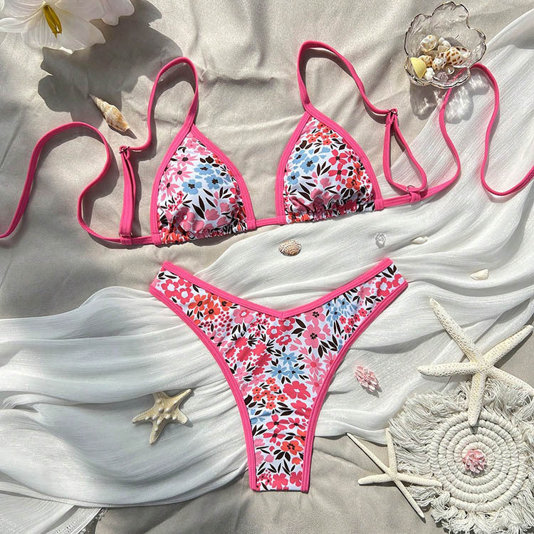 Dame triangelbikini med dyremønster og justerbare stropper Skovae