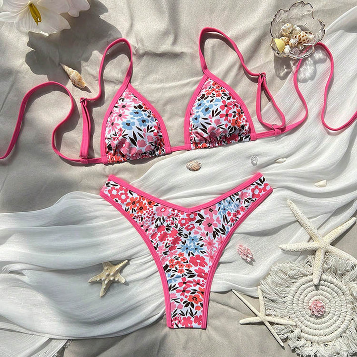 Dame triangelbikini med dyremønster og justerbare stropper Skovae