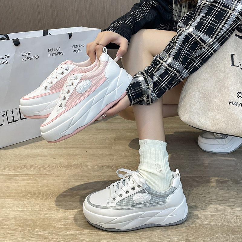 Dame Mode Sneakers med tyk platform og stilfuld overfladestruktur Stilla