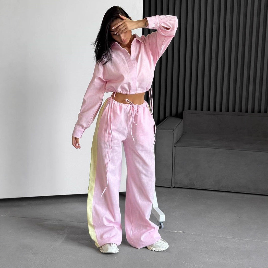 Women's Casual Top and Wide Pants Set Skovae