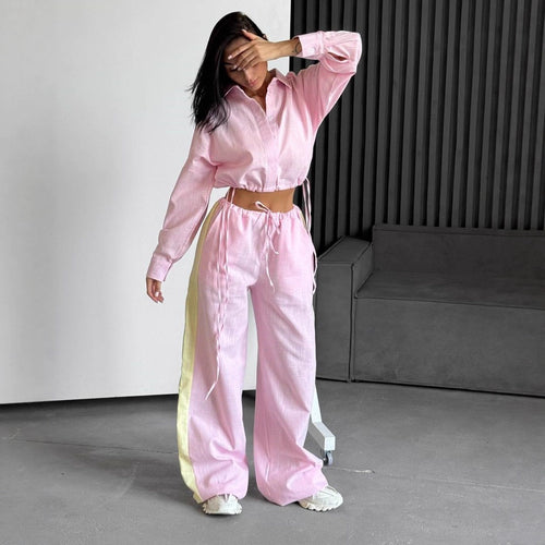 Women's Casual Top and Wide Pants Set Skovae