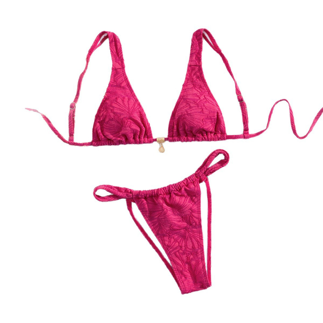 Dame Triangel-Bikini med blomsterdesign Skovae