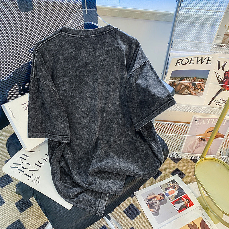 Dame T-shirt med kreativt tryk og afslappet snit Stilla