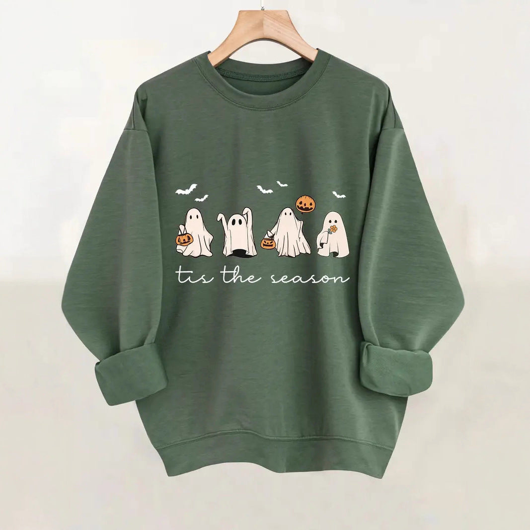 Kvinders sweatshirt med muntert Halloween-motiv og afslappet snit Stilla