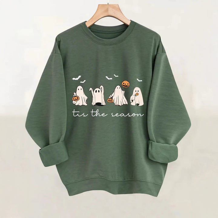 Kvinders sweatshirt med muntert Halloween-motiv og afslappet snit Stilla