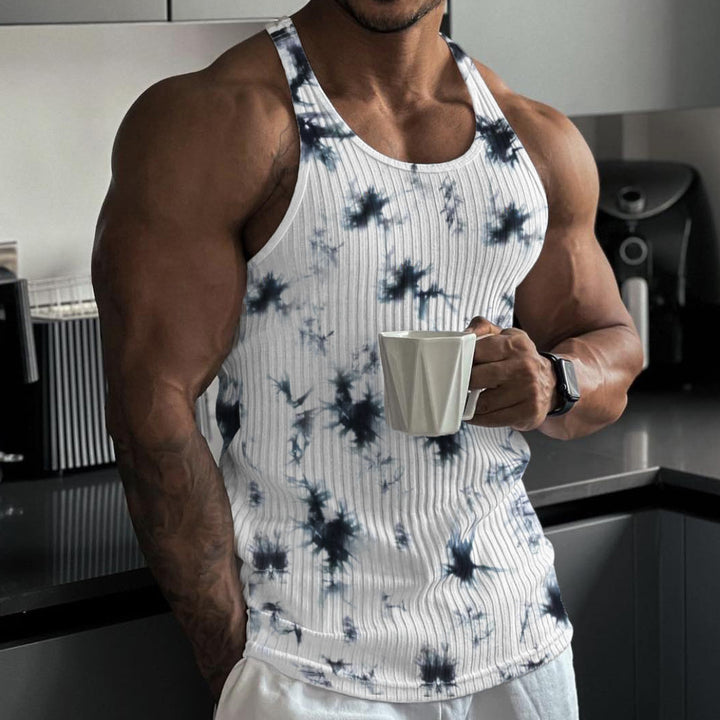 Herrer ærmeløs muscle tanktop lavet af åndbart bomuldsblanding med struktureret overflade Stilla