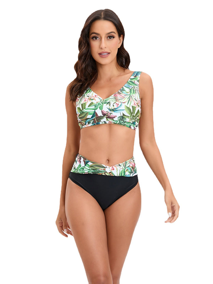 Dame bikini sæt med blomstret design og høj talje Stilla