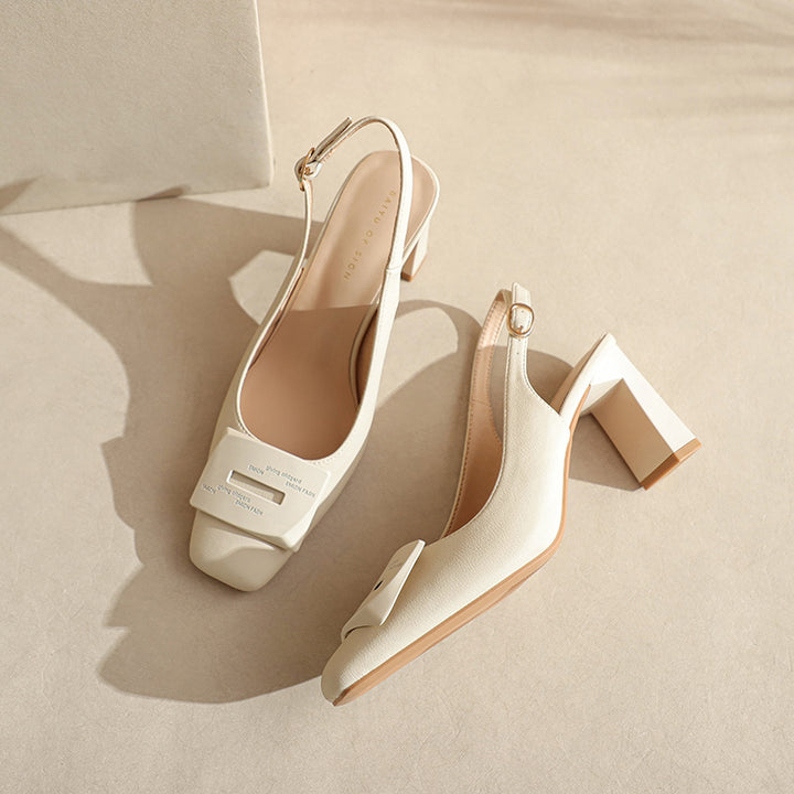 Dame stilfulde spidsede slingback pumps med dekorativ accent Stilla