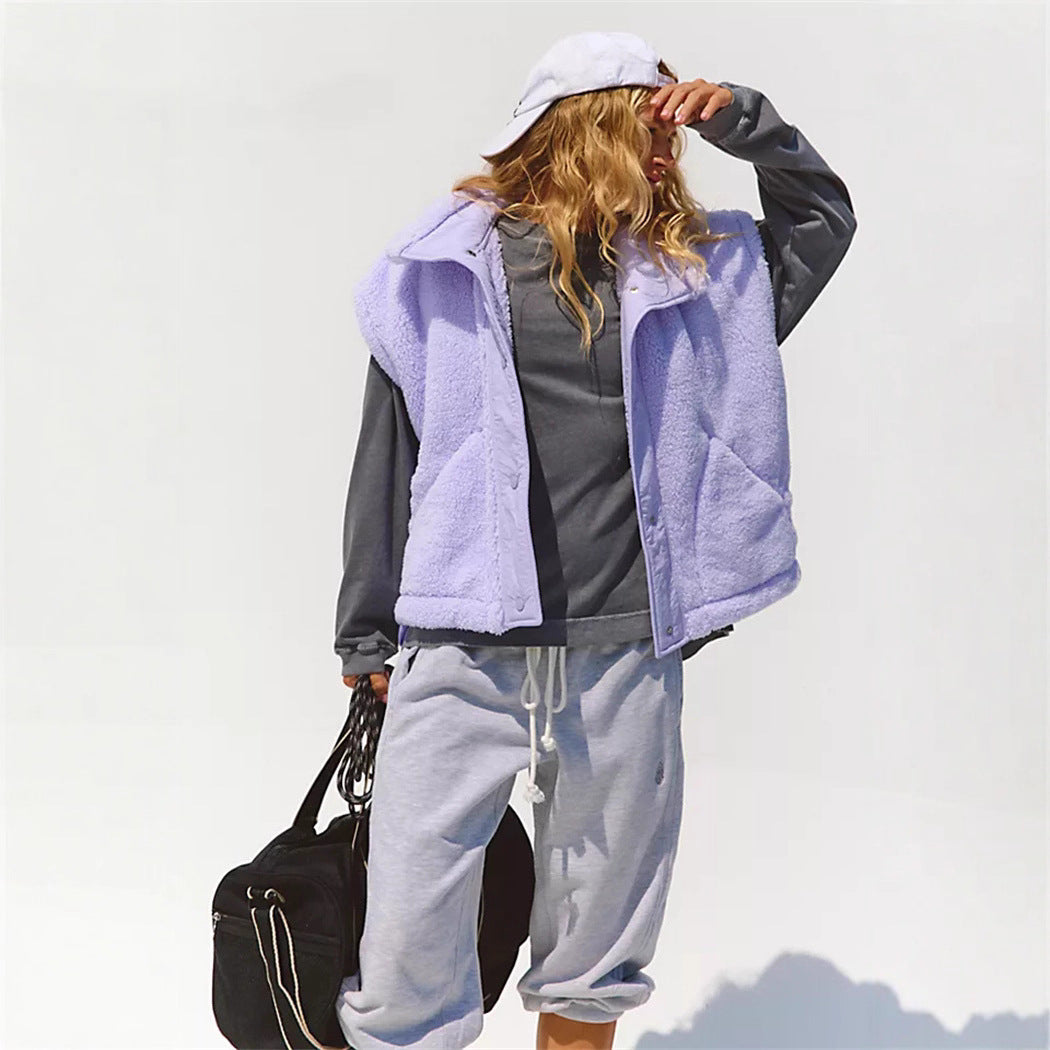 Dame Sporty Fleece-Jakke med høj krave og regulering af vidde Stilla