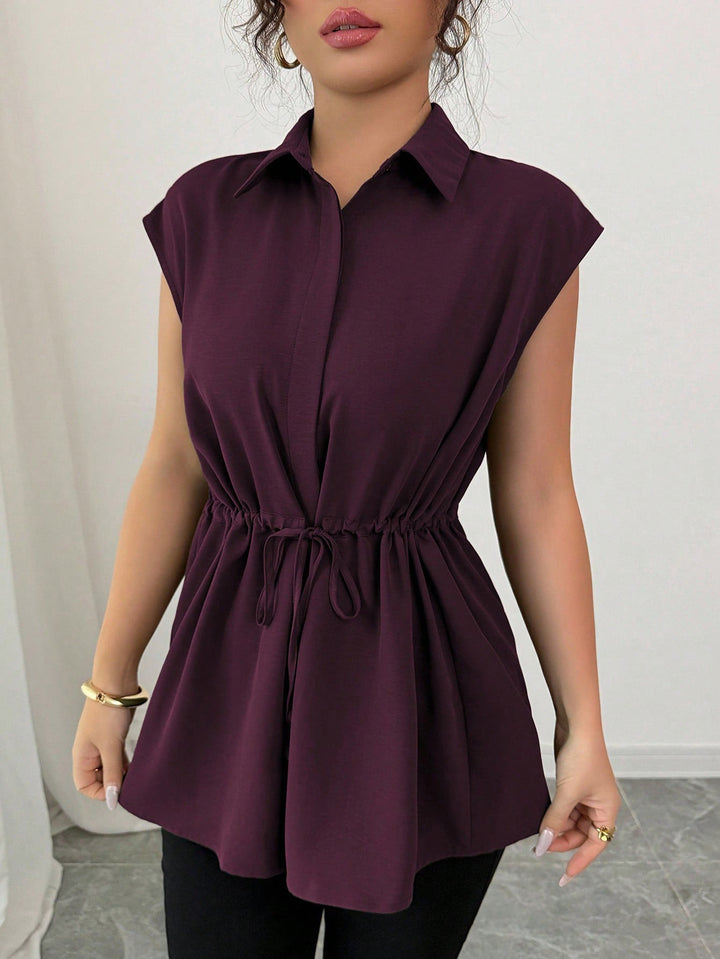 Dame afslappet bluse med figursyet snit Skovae