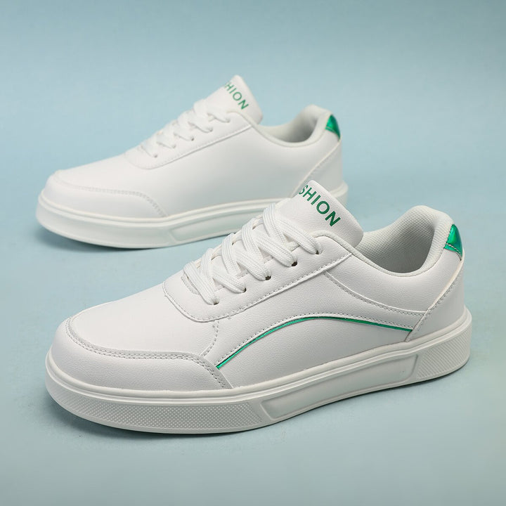 Dame nan lavtskåret kunstlæder sneakers med holografisk hælbesætning Skovae
