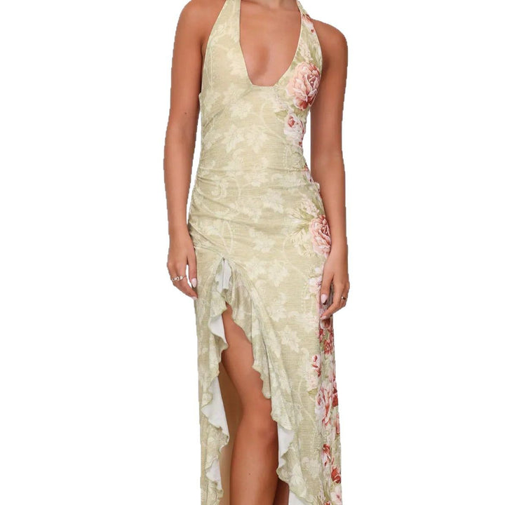 Dame Floral Print Maxi Kjole Stilla