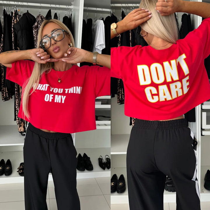Kvinder casual crop top og brede joggerbukser sæt Skovae