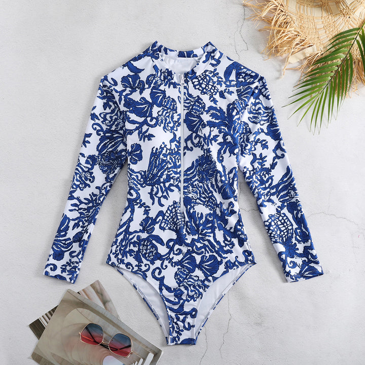 Dame onepiece badedragt med høj UV-beskyttelse og elegant mønster Stilla