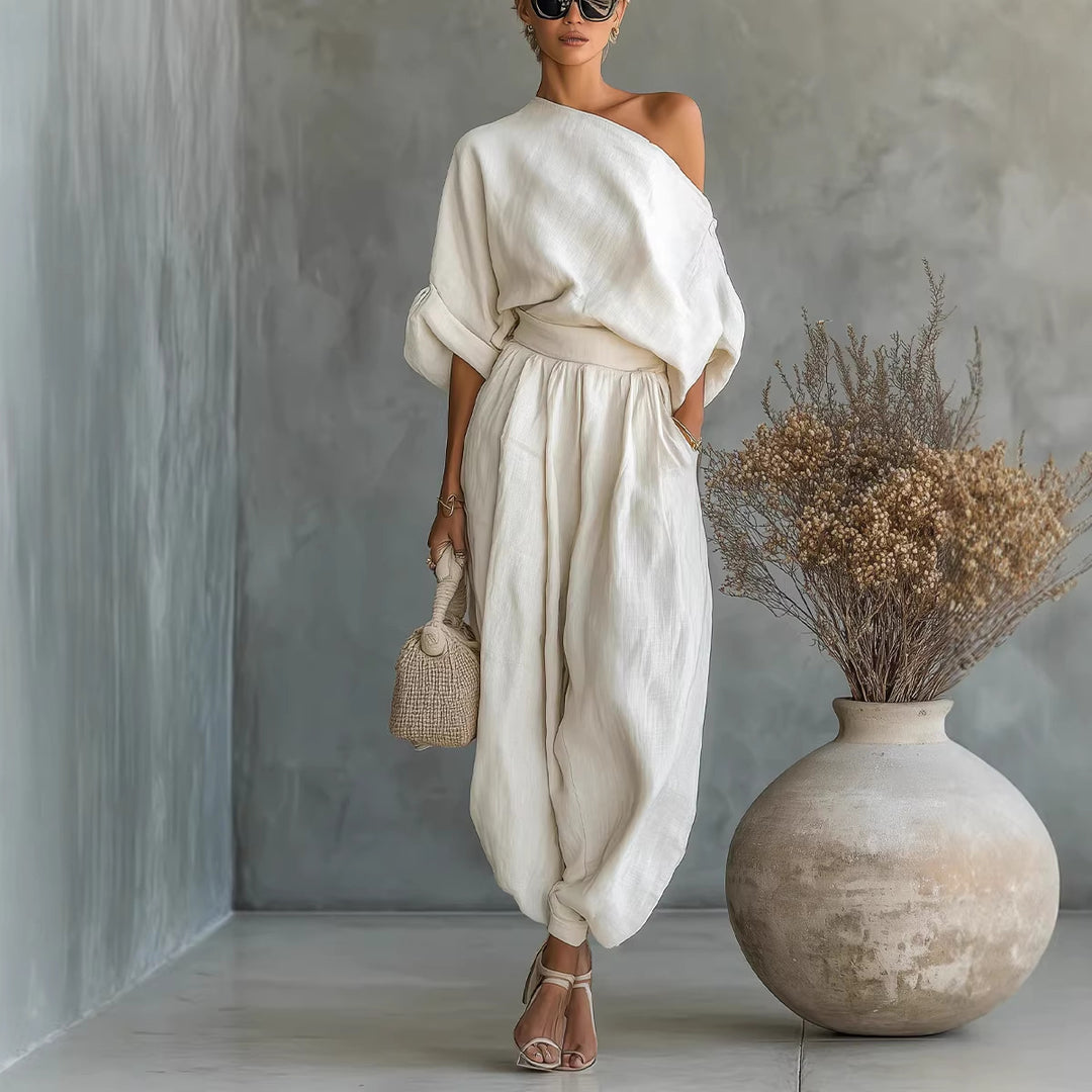 Dame Lifestyle Jumpsuit med ensidig udskæring og løs silhuet Skovae