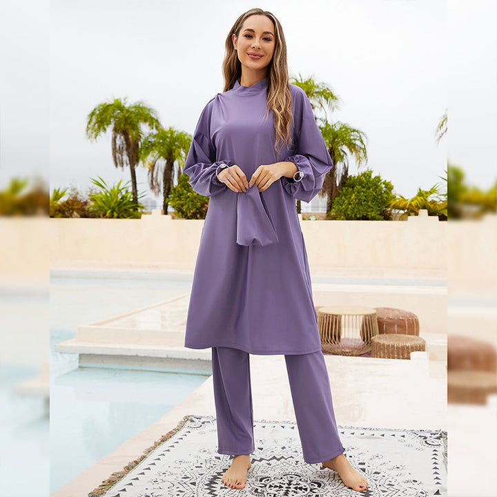 Dame Fashionable strandoutfit med elegante lange ærmer og bred pasform Stilla