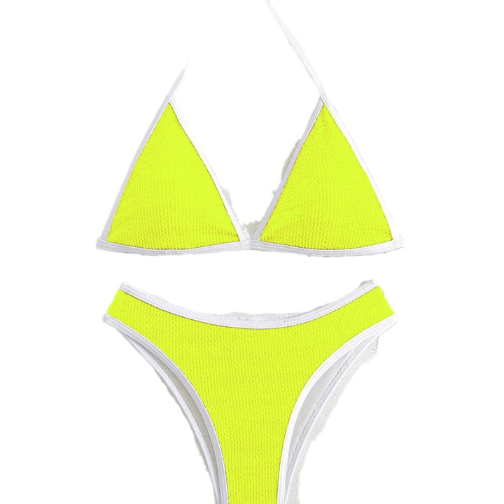 Dame Triangel-Bikini-Sæt med struktureret tekstur og elegant bindebånd Stilla