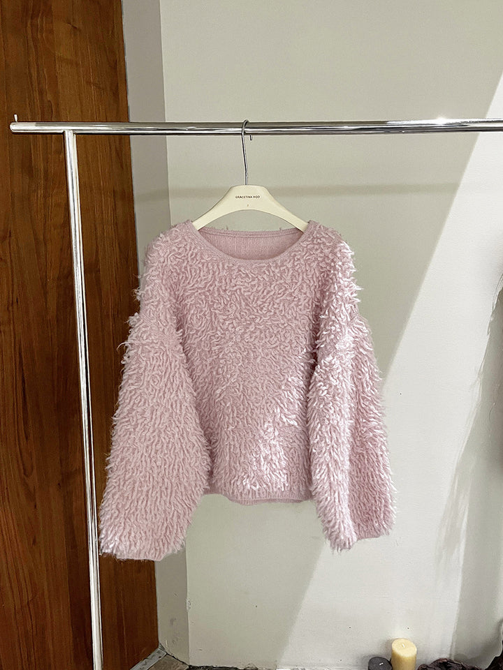 Dame Fuzzy Pullover med oversize snit Stilla