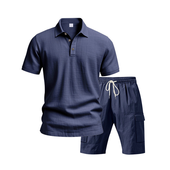Herrer Polo- og Shorts-sæt i åndbart materiale med komfortabel pasform Stilla