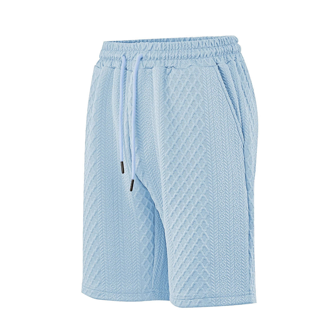 Herren nan struktureret strand-Bermuda lavet af waffeljersey med elastisk snoreliv og skrå sidelommer Skovae