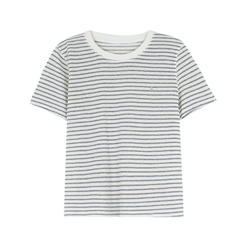 Dame afslappet stribet T-shirt med blødt bomuldsstof og tidløs snit Stilla