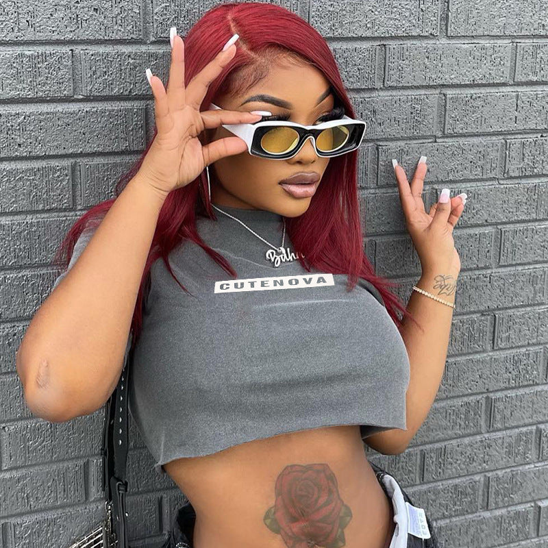 Femme Cropped Casual T-Shirt Stilla