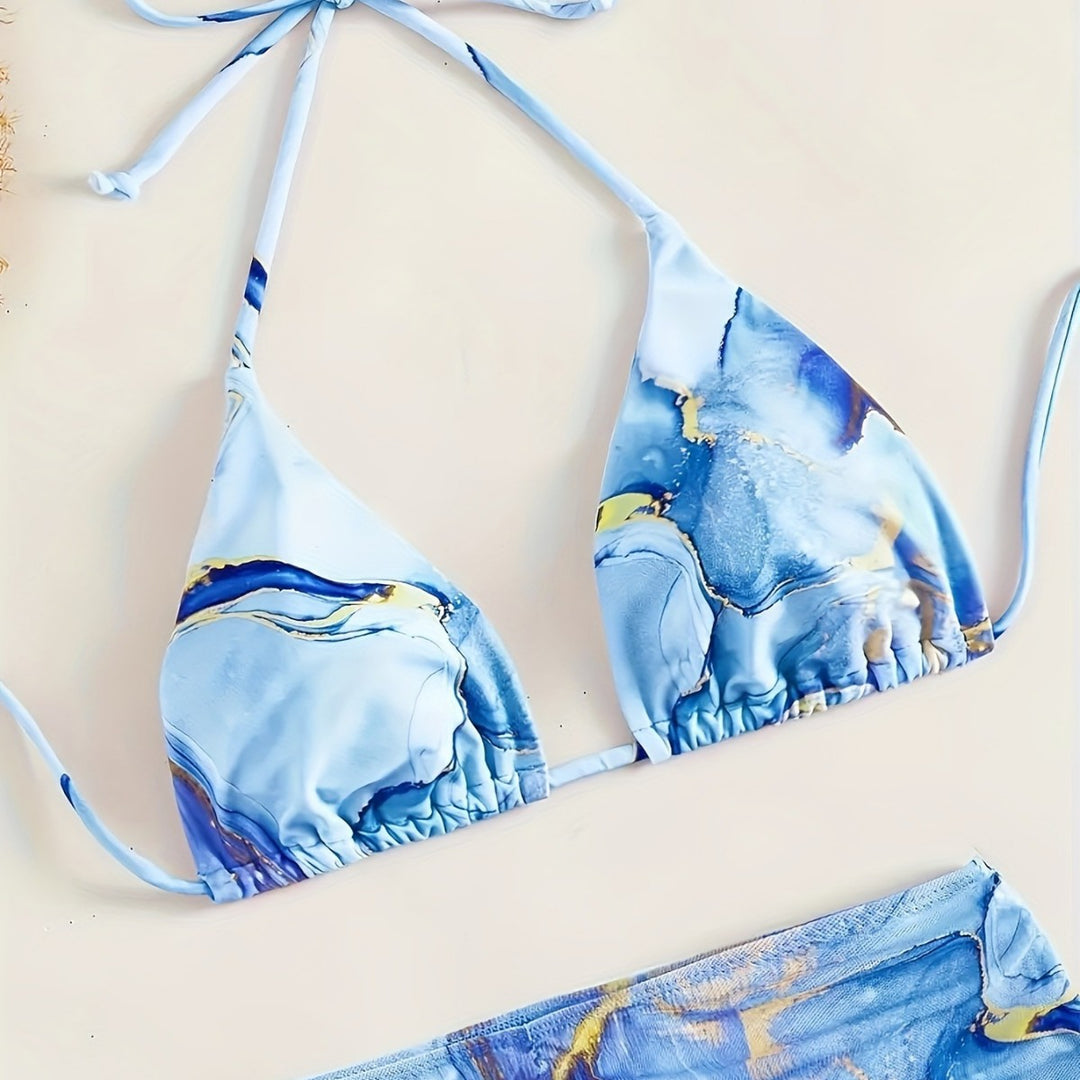 Dame Triangel-Bikini med moderne omslagsskørt Skovae