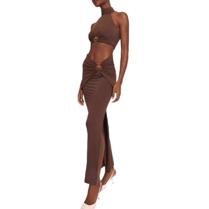 Femme Samtids Cutout To-delt Kjole Stilla