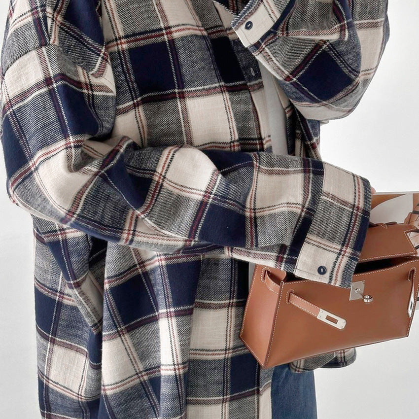 Dame Karo-Skjortejakke i afslappet oversized stil med praktiske lommer Stilla